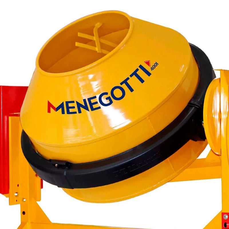 Betoneira 400L Mono 2CV 110V Chapa de Aço de 2,66mm Rental Max com Kit de Segurança MENEGOTTI-4001126