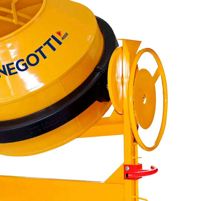 Betoneira 400L Mono 2CV 110V Chapa de Aço de 2,66mm Rental Max com Kit de Segurança MENEGOTTI-4001126