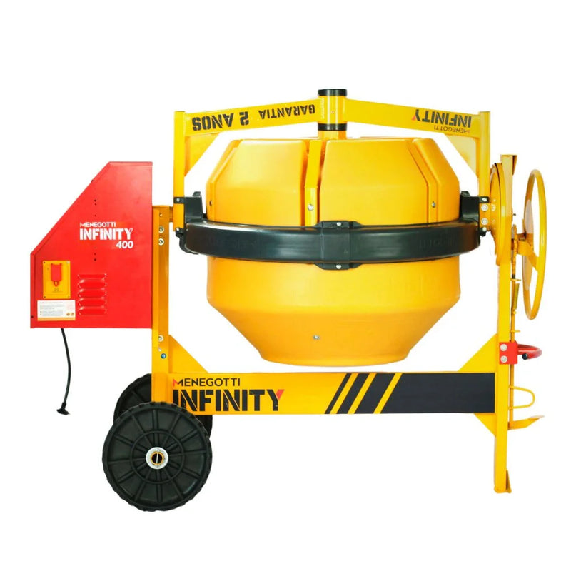 Betoneira 400 Litros Infinity 2CV 4P 110/220V Monofásico com Roda Macia e Kit de Segurança MENEGOTTI-40011263