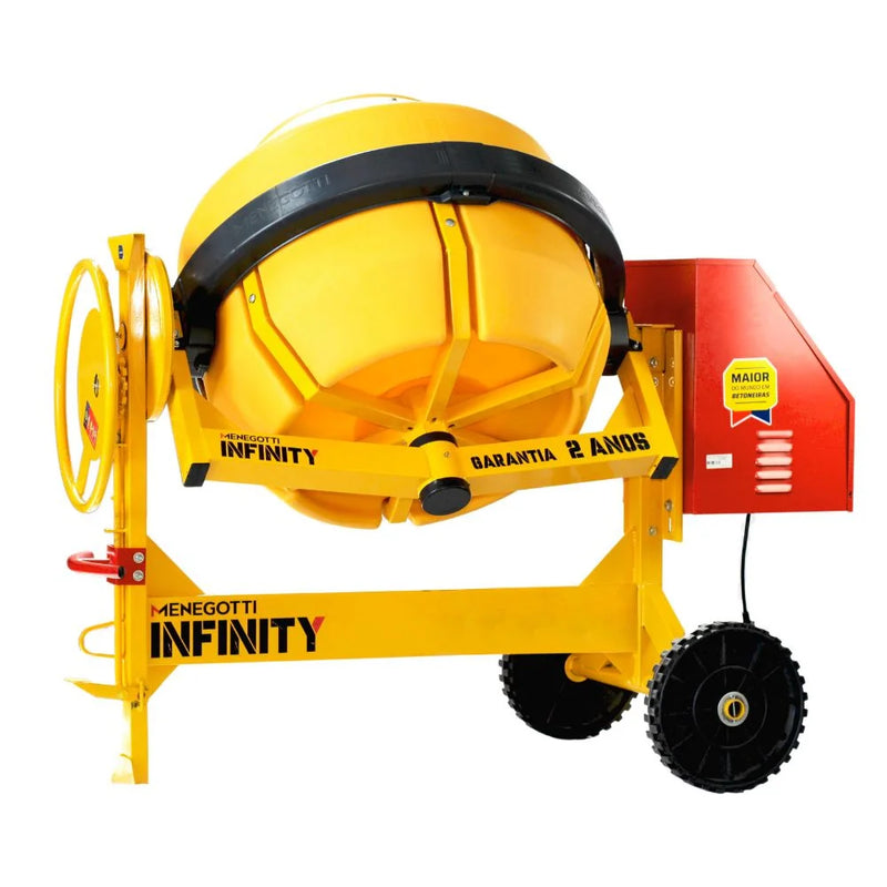 Betoneira 400 Litros Infinity 2CV 4P 110/220V Monofásico com Roda Macia e Kit de Segurança MENEGOTTI-40011263